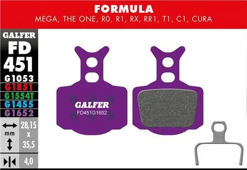 Pastillas Freno Galfer E-Bike Formula Mega, The One, R0, R1, RR1, T1, C1, Cura